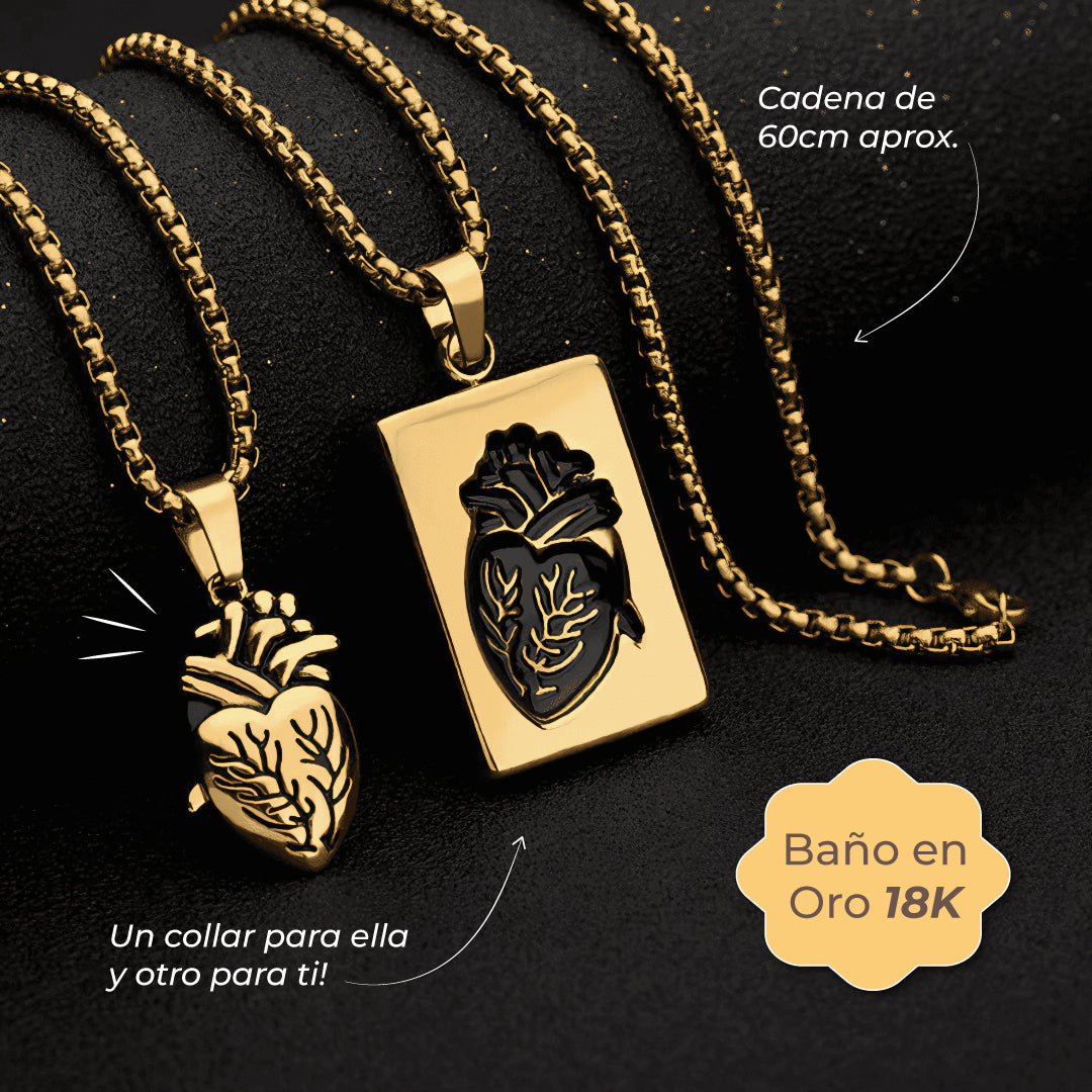 Set Corazón de Oro Collares x2