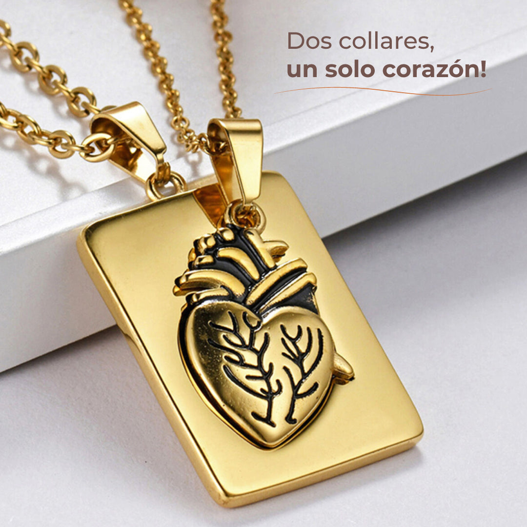 Set Corazón de Oro Collares x2