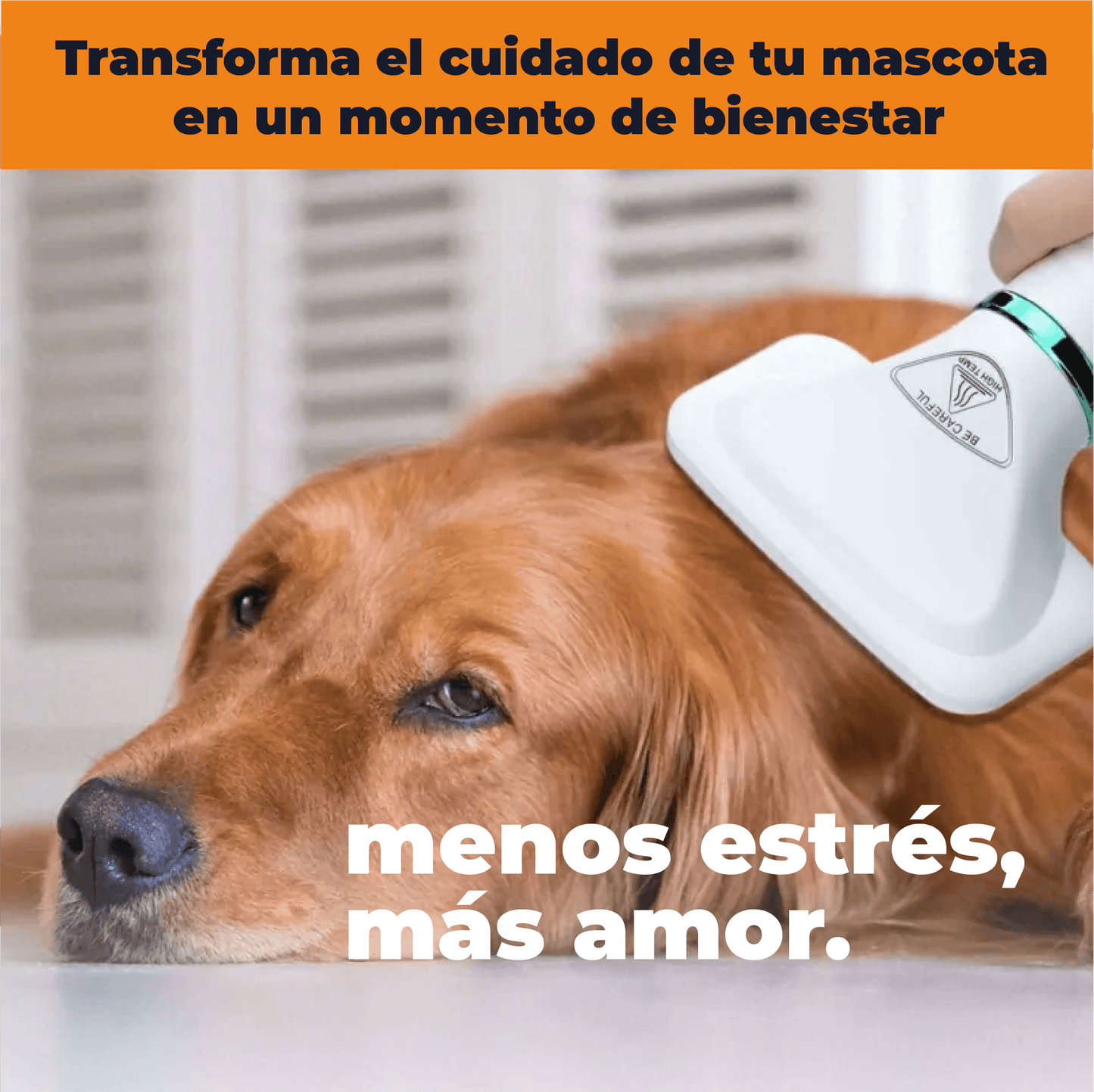 Cepillo Secador Mascotas 2 en 1 ✅