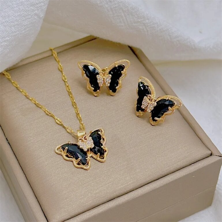 Set Alma de Mariposa: Collar y aretes