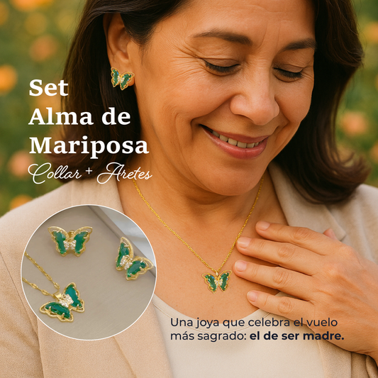 Set Alma de Mariposa: Collar y aretes