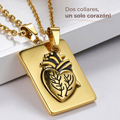 Set Corazón de Oro Collares x2