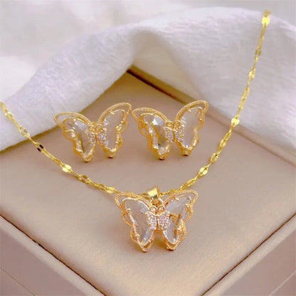 Set Alma de Mariposa: Collar y aretes